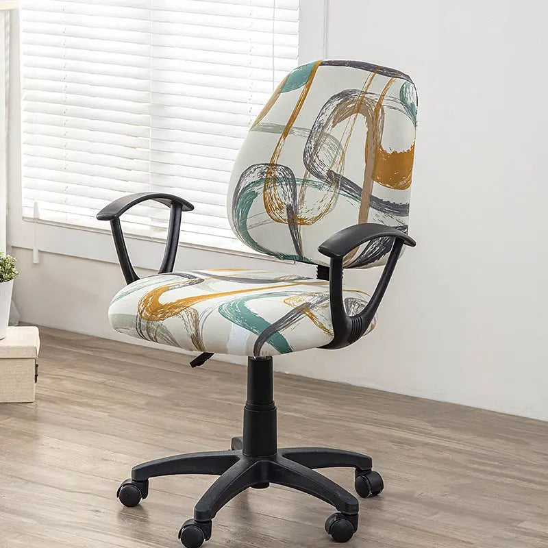 Printed Elastic Office Chair Cover Novva Living