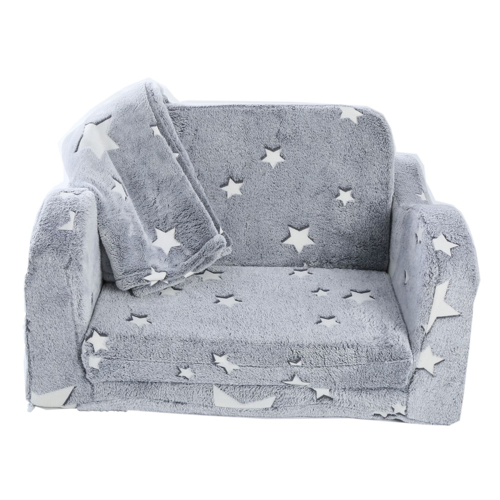 Fauteuil canapé pliant en peluche pour enfants avec couverture