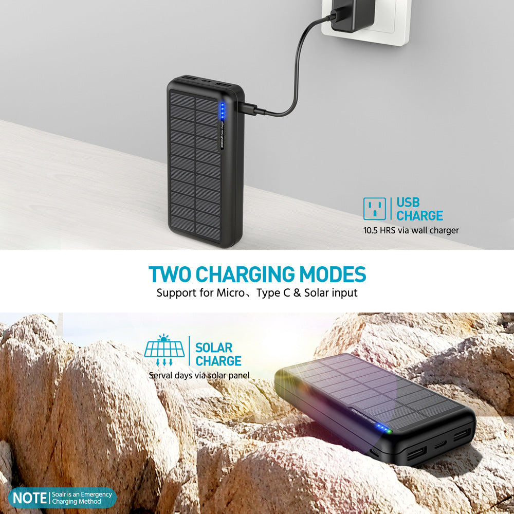 Solar Power Bank with Dual LED Light