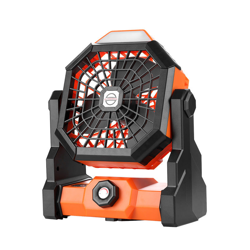Portable Camping Fan with LED Light & Hook