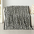KNITTED Geometric Throw Blanket