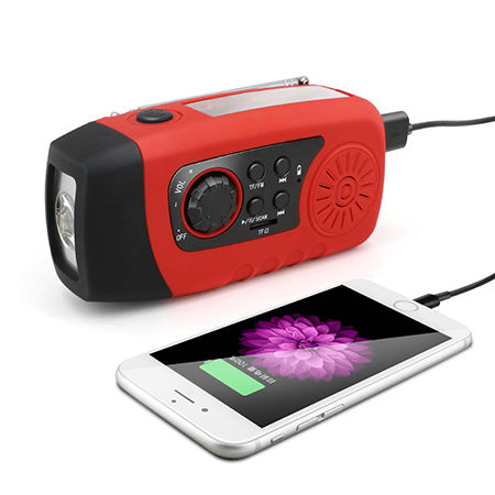 Radio solaire d'urgence avec torche et lecteur de musique