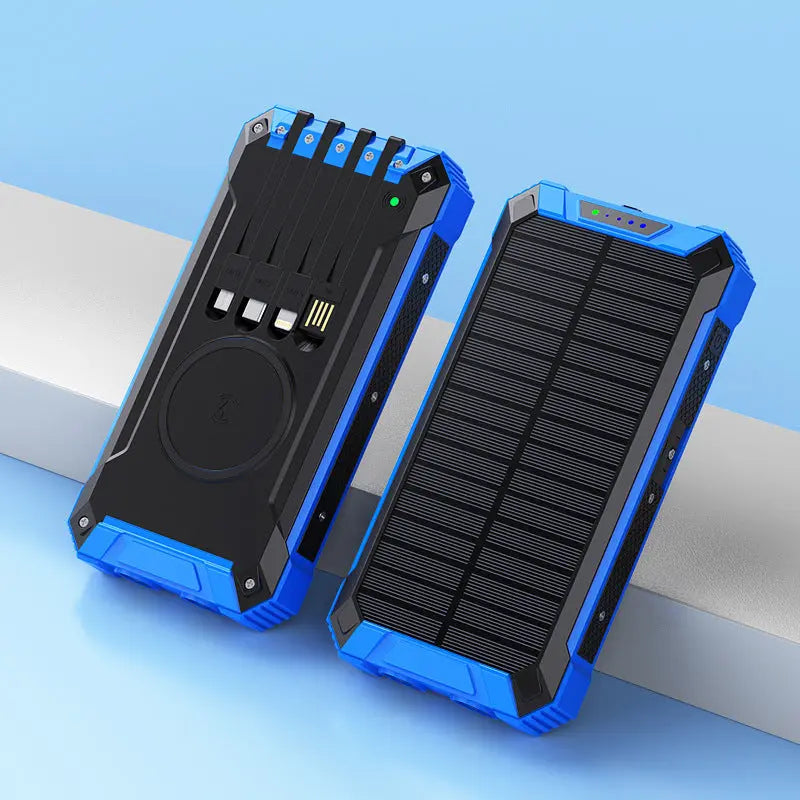 Solar Wireless Charging Power Bank with Dual LED Lamp Novva Living