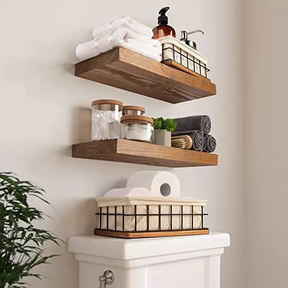 Solid Wood Floating Wall Shelves Novva Living