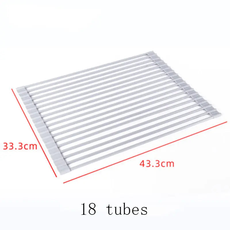 Stainless Steel Collapsible Kitchen Drain Rack Novva Living