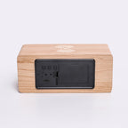 Wooden LED Alarm Clock with 10W Wireless Charging