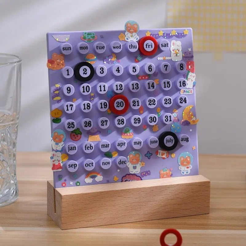 Rotating Perpetual Desk Calendar Novva Living