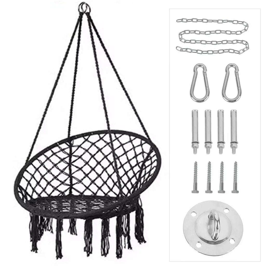 Hand-Woven Cotton Rope Hammock Chair Novva Living