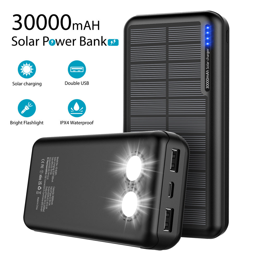 Solar Power Bank with Dual LED Light