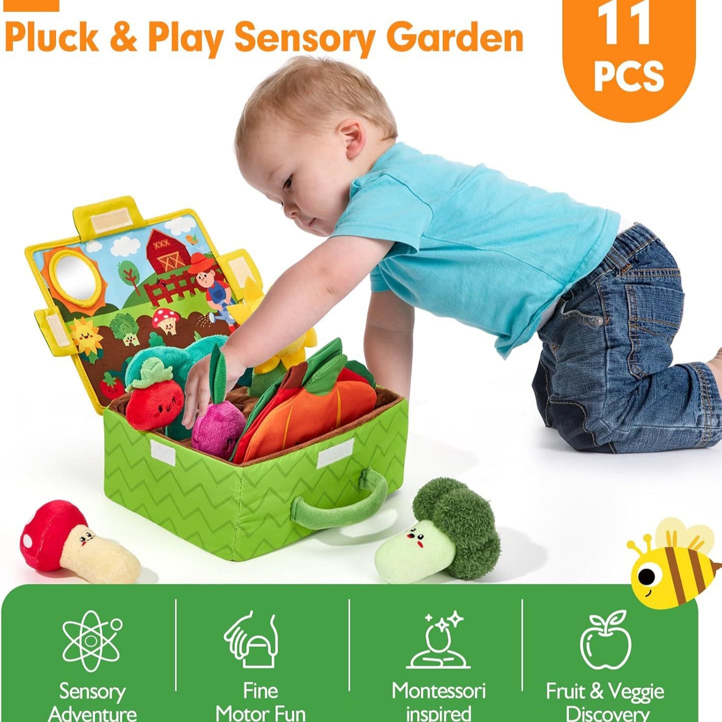 Montessori Fruit & Vegetable Plush Sensory Toy Baby & Toddler