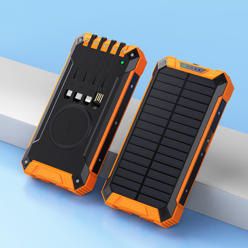Solární Bezdrátová Nabíjecí Powerbanka s Duální LED Lampou