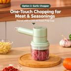 Handheld Electric Cream Whisk with Minced Garlic Cup