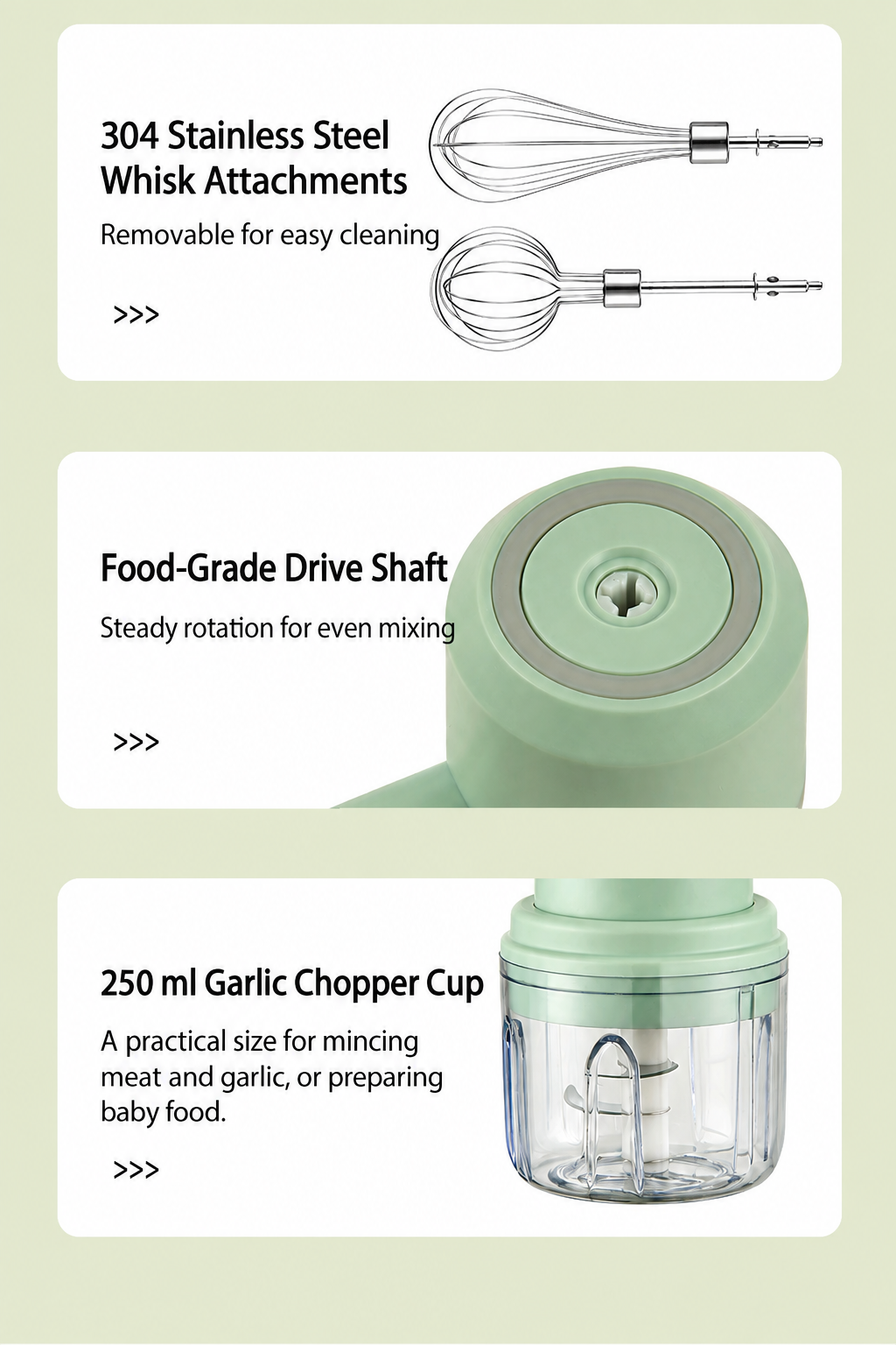 Handheld Electric Cream Whisk with Minced Garlic Cup