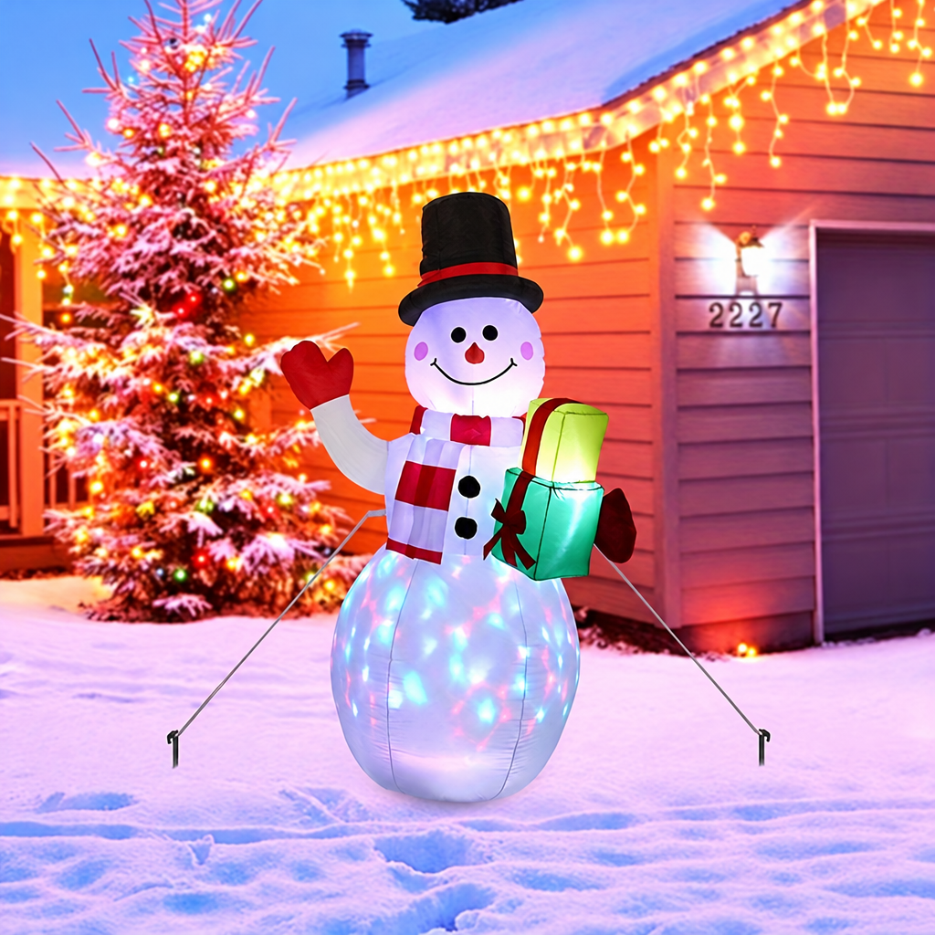Light-Up Inflatable Christmas Snowman Decoration